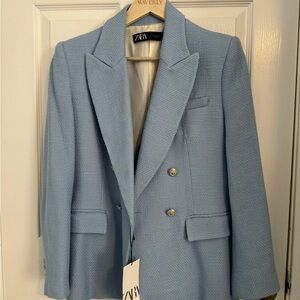 Zara Textured Tweed Blazer